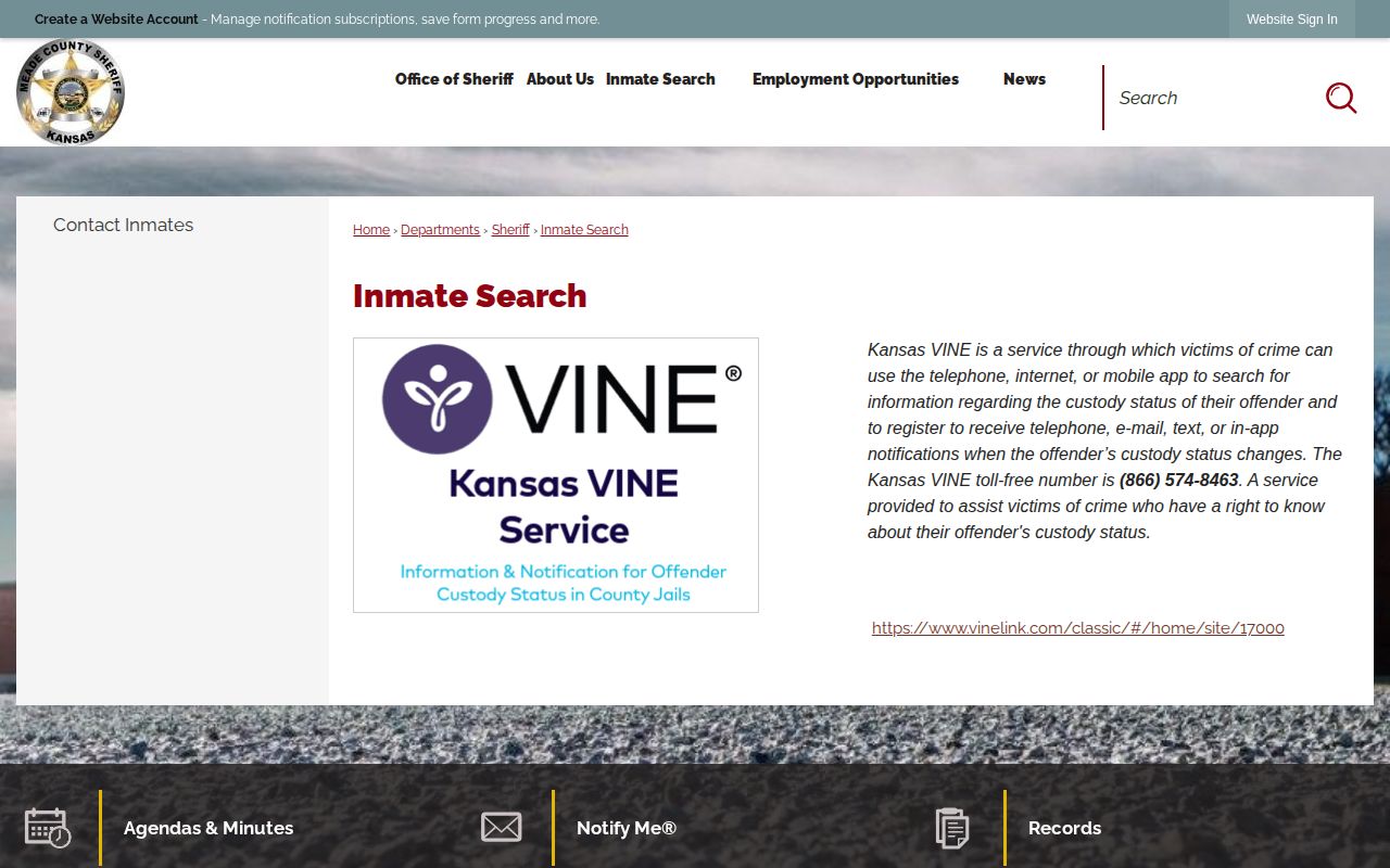 Meade County jail inmate search and custody record gateway