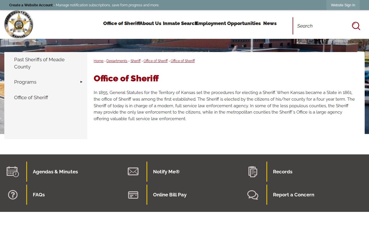 Meade County Sheriff's Office wanted and warrant contact page